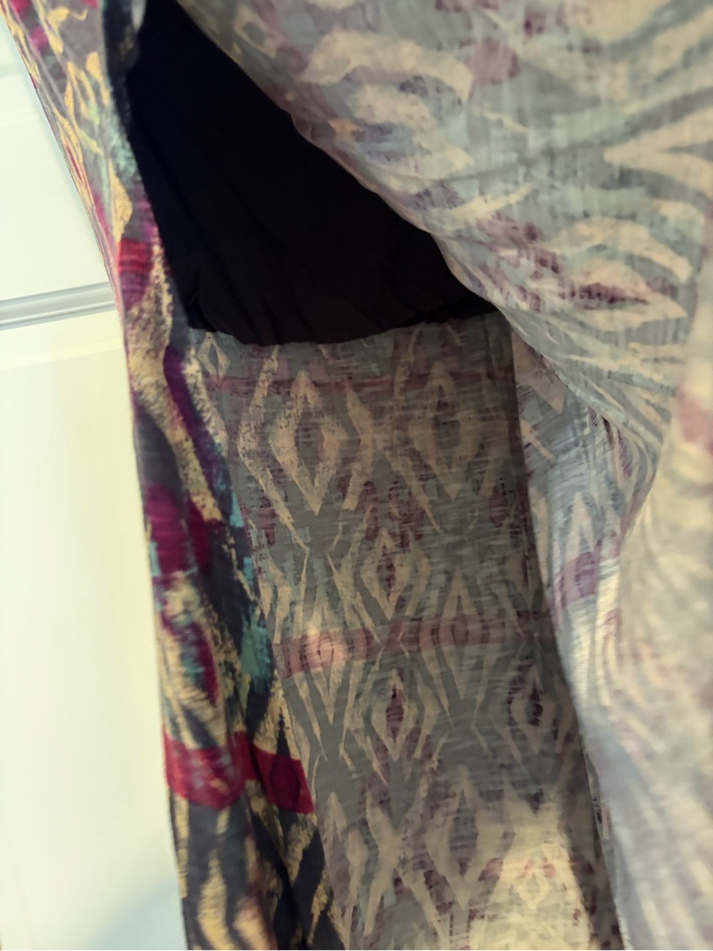 Free People Boho Maxi Skirt in Burgundy Geo Print - Picture 7 of 10